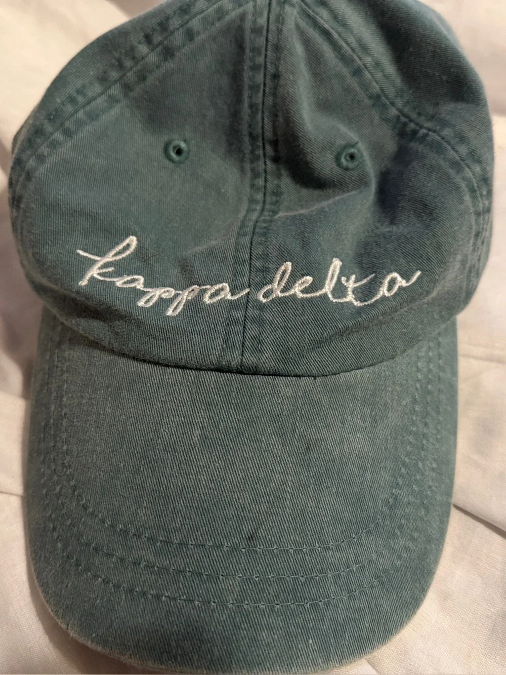 ADAY Kappa Delta Embroidered Green Adjustable Baseball Cap Cotton Hat